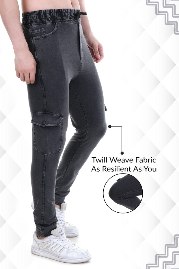 Buy 1 Get 1 Free Stone Beige And Charcoal Black Cargo Pants