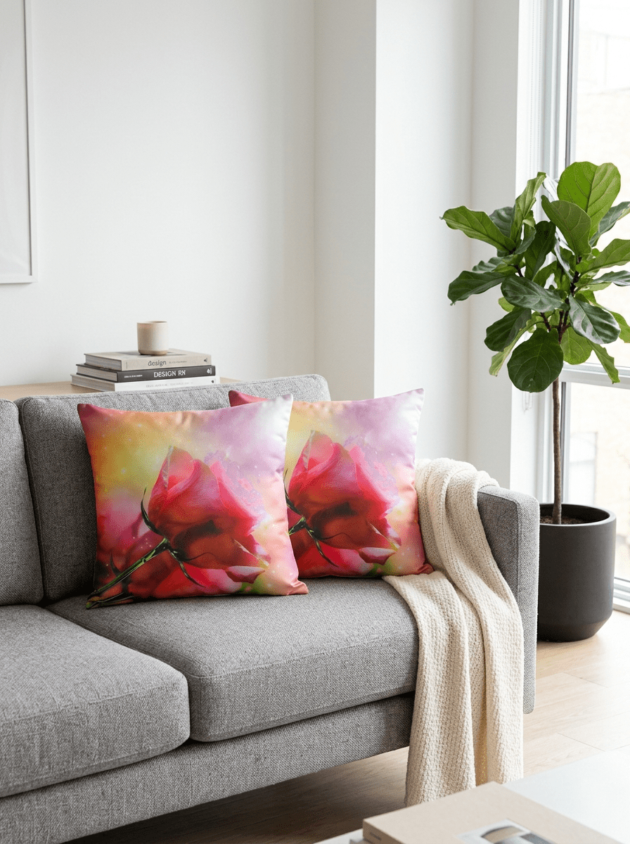 Modern Pink Flower Cushion Cover (16*16 inch) - Furnish Factory
