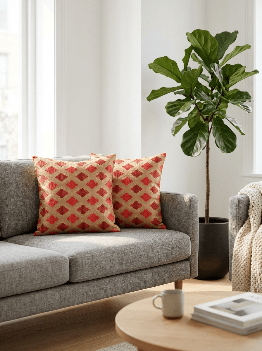Scarlet Brocade Embroidered Cushion Cover (16*16 inch) - Furnish Factory