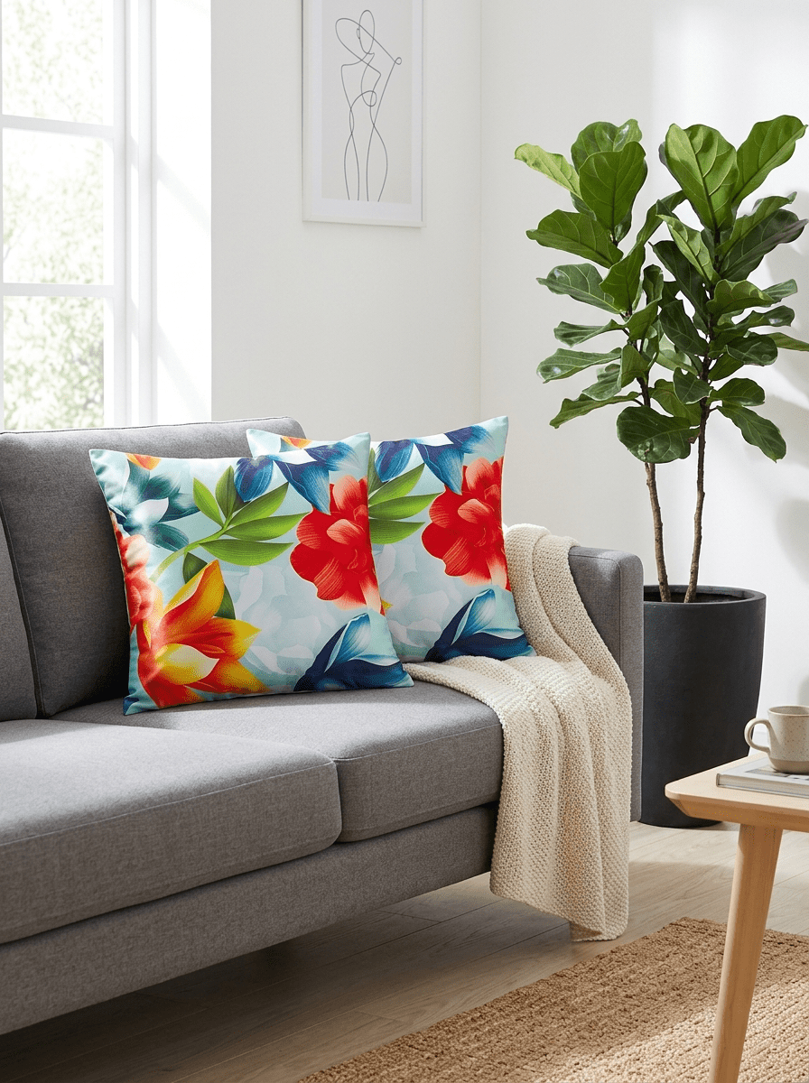 Watercolor Floral Cushion Cover (16*16 inch) - Furnish Factory