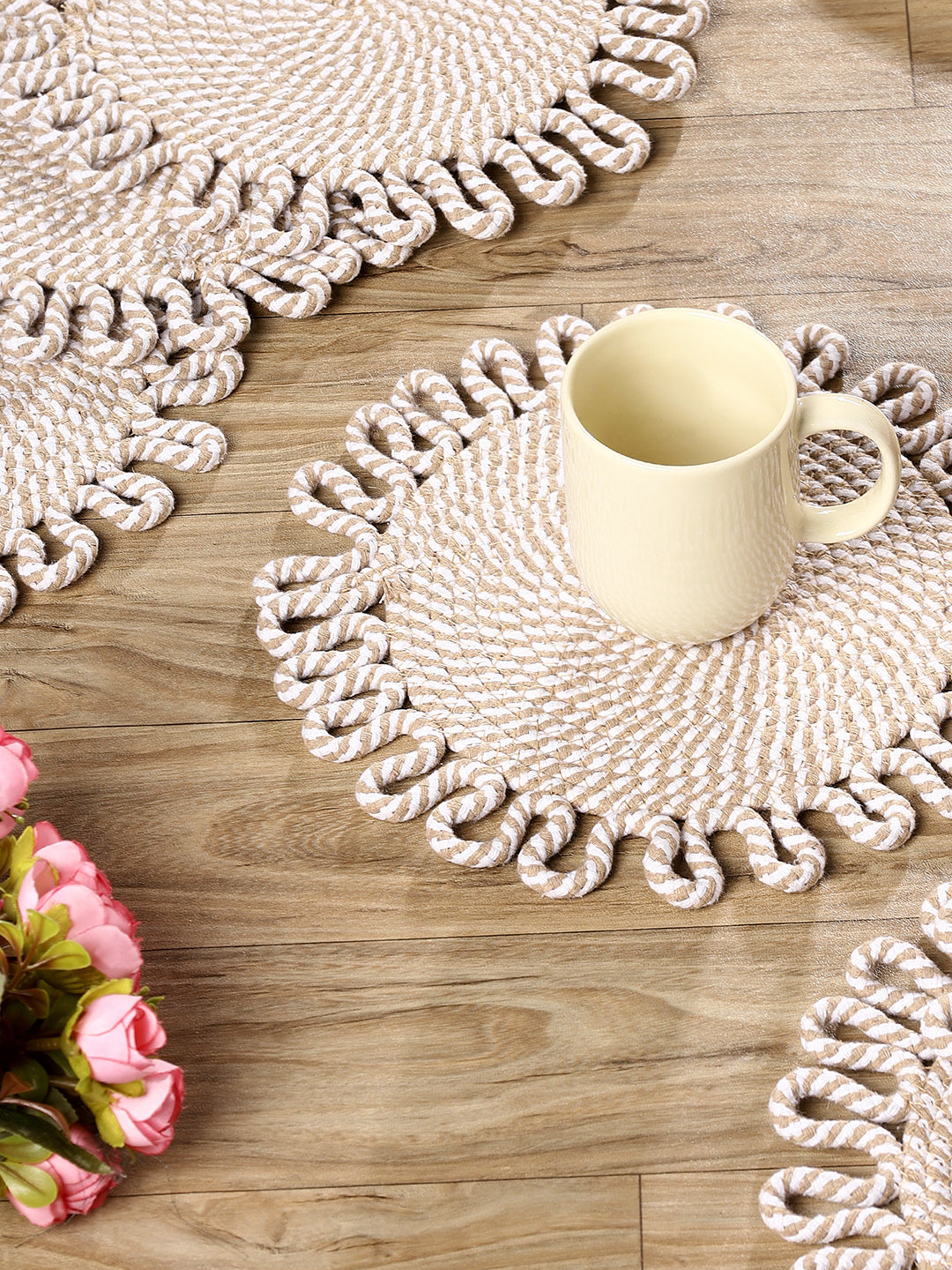 Earth thread- Braided Jute Table Placemats (Round 10.5 inch)