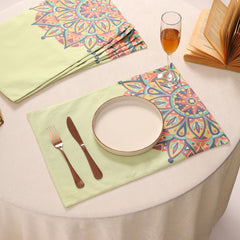 Satrangi Mandala Dining Set (Runner Size: 70x12.5 inch | Mat Size: 12x18 inch)