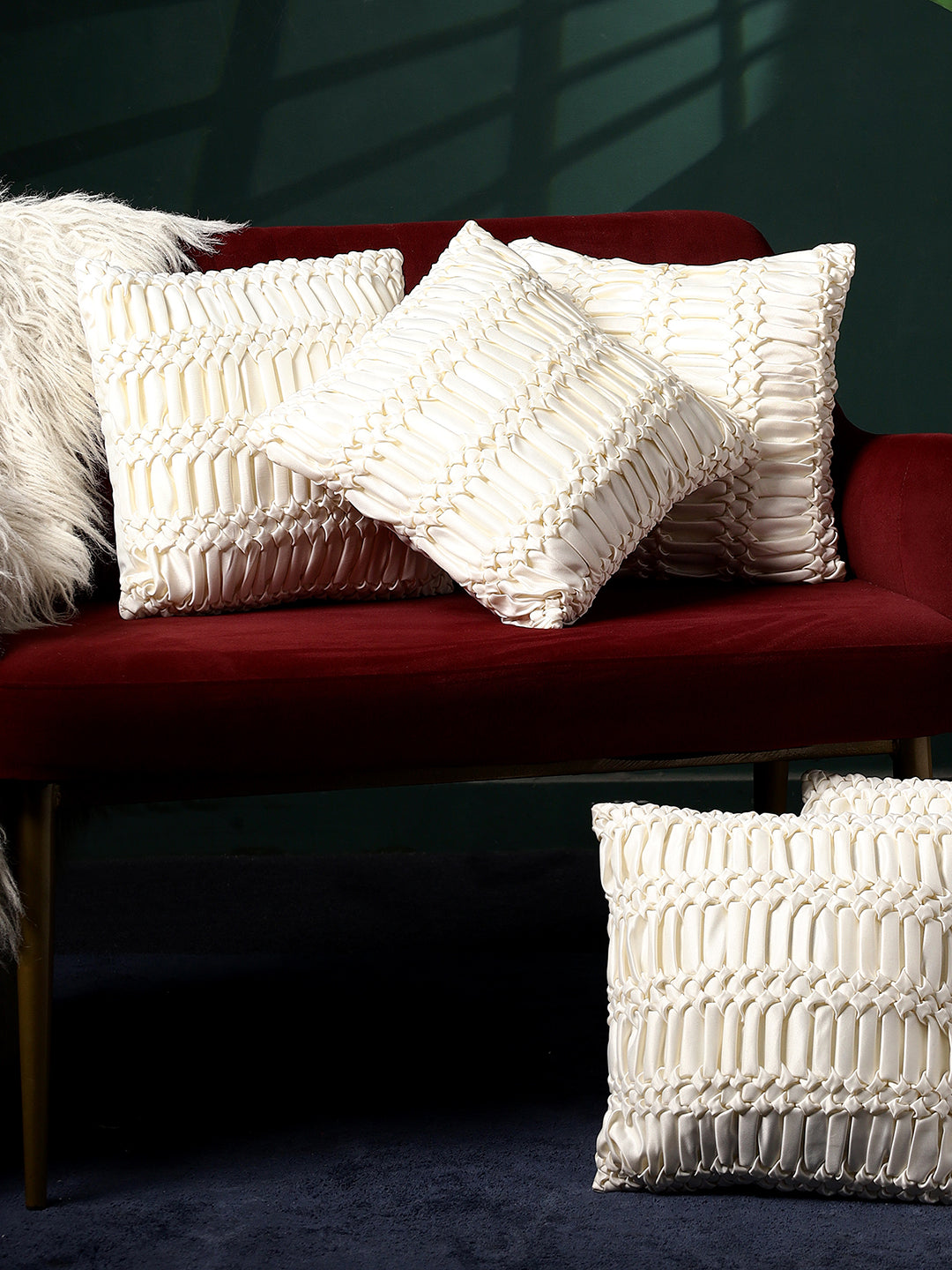 Elegant Pleated Satin Cushion Cover – 14 x 14 inches