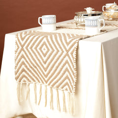 Beige Table with Geometric Pattern