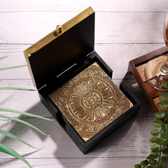 Regal Mandala Brass Coaster Set of 6