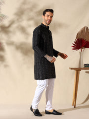 Noir Classic Woven Cotton Kurta
