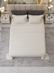 Celestial Ivory Gridline Bedsheet