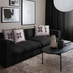 Burgundy Bloom Cushion Cover (16x16 inches)