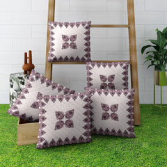 Burgundy Bloom Cushion Cover (16x16 inches)