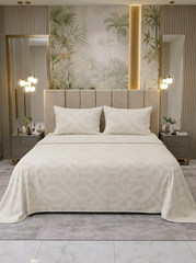 Celestial Luxe Ivory Cotton Bedsheet