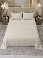 Celestial Luxe Ivory Cotton Bedsheet