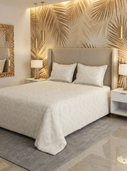 Celestial Luxe Ivory Cotton Bedsheet
