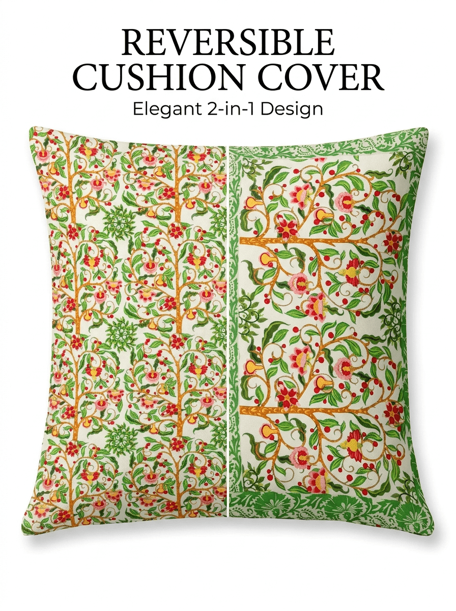 Elegant Garden Satin Reversible Cushion Cover - Furnish Factory
