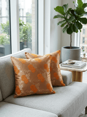 Sunlit Brocade Embroidered Cushion Cover (16*16 inch) - Furnish Factory
