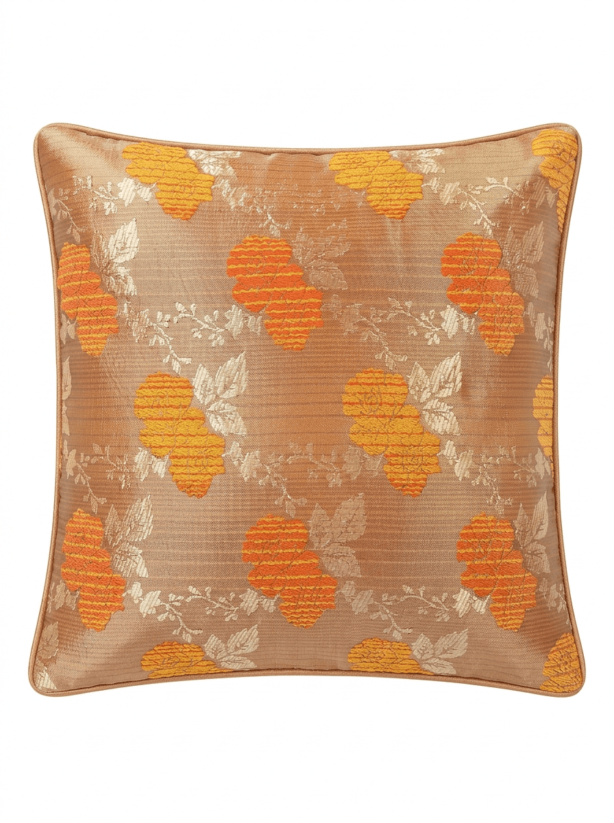 Sunlit Brocade Embroidered Cushion Cover (16*16 inch) - Furnish Factory