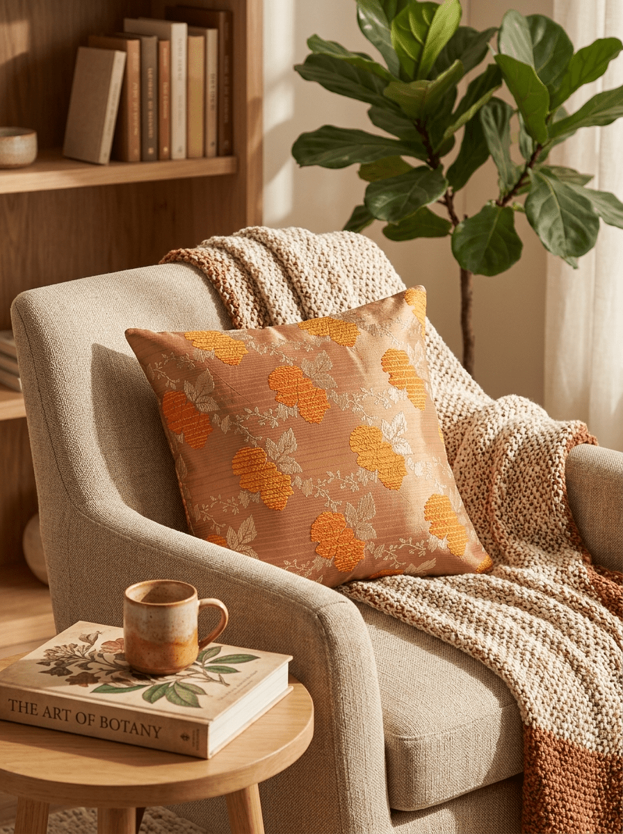 Sunlit Brocade Embroidered Cushion Cover (16*16 inch) - Furnish Factory