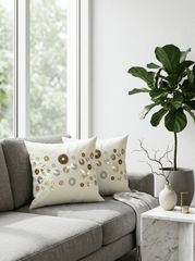 Modern Circle Silk Embroidered Cushion Cover (16*16 inch) - Furnish Factory