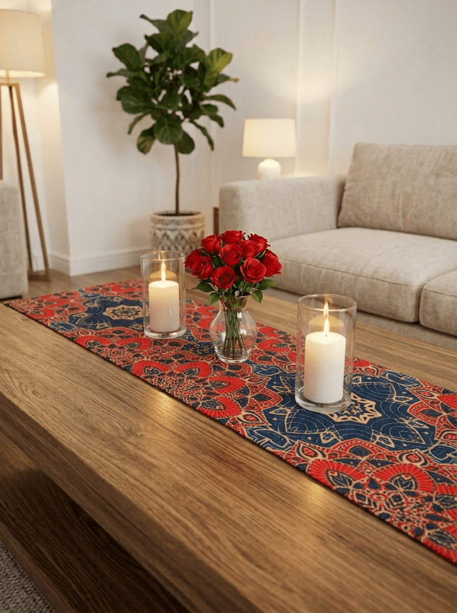 Royal Mandala Canvas Printed Table Runner for Dining and Center Table (13x 60 inch) - Furnish Factory