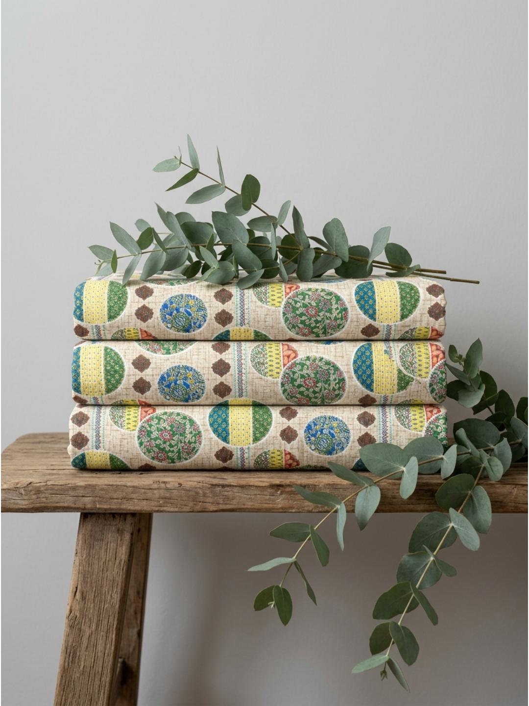 Earthy Orbit Premium Jaipuri Bedsheet - Furnish Factory