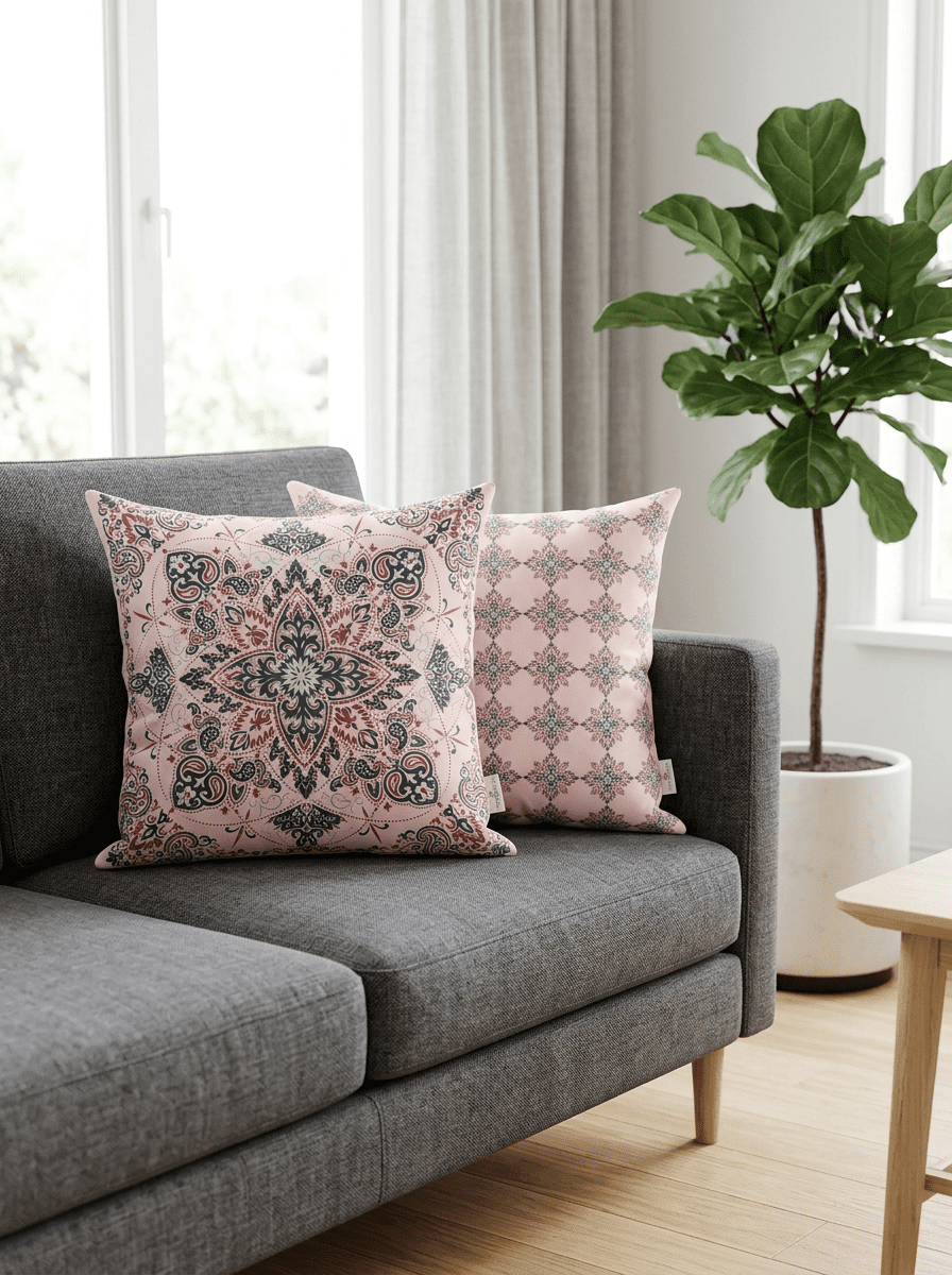 Elegant Heritage Satin Reversible Cushion Cover (16*16 inch) - Furnish Factory
