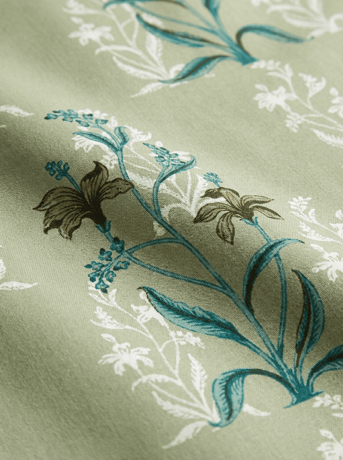 Sage Bloom Super King Cotton Bedsheet - Furnish Factory