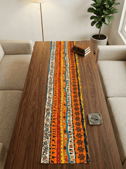 Tribal Stripe Fusion Canvas Printed Dining and Center Table Runner – (13 x 60 inch) - Furnish Factory