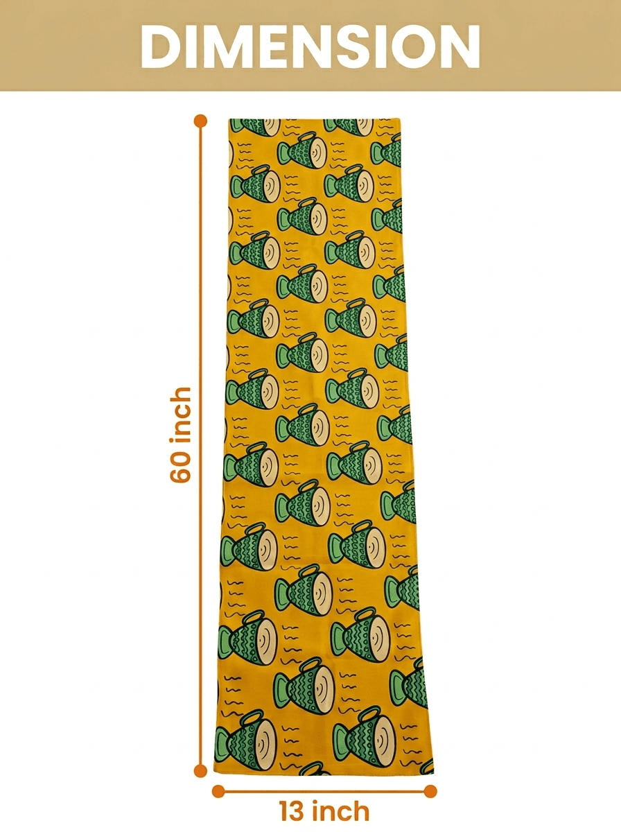 Sunlit Pottery Canvas Printed Dining and Center Table Runner – (13 x 60 inch) - Furnish Factory
