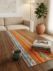Tribal Stripe Fusion Canvas Printed Dining and Center Table Runner – (13 x 60 inch) - Furnish Factory