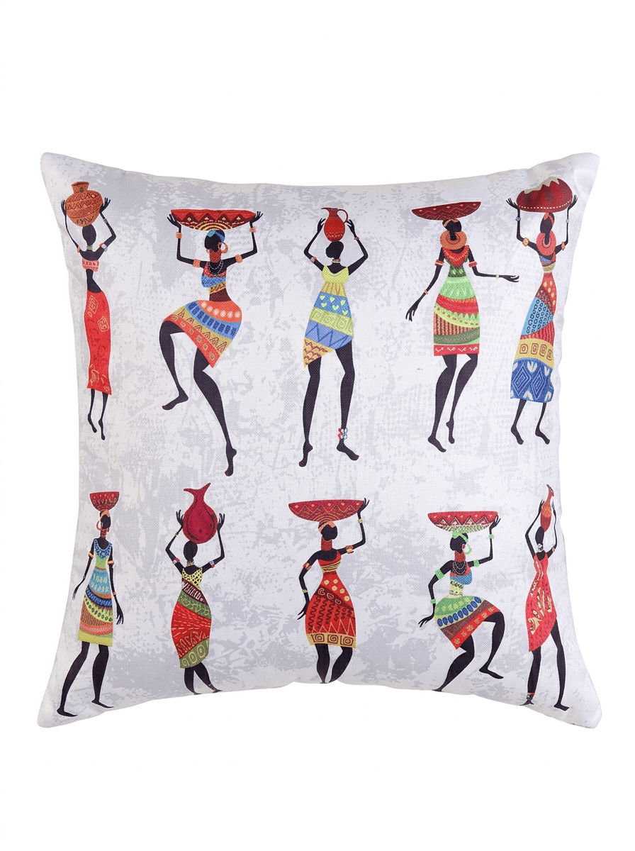 African Pot Dance Decorative Cushion Cover (16*16 inch) - Furnish Factory