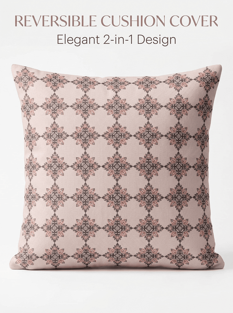 Elegant Heritage Satin Reversible Cushion Cover (16*16 inch) - Furnish Factory
