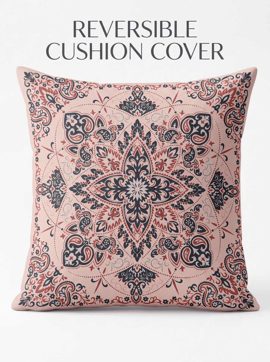Elegant Heritage Satin Reversible Cushion Cover (16*16 inch) - Furnish Factory