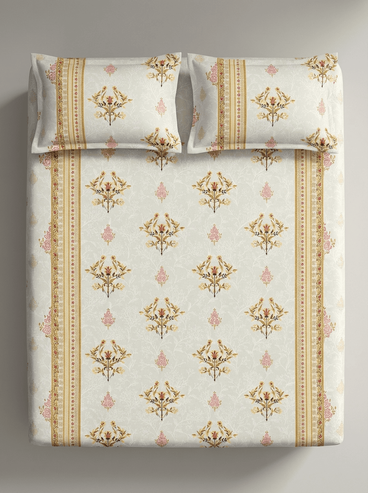 Royal Blossom Super King Cotton Bedsheet - Furnish Factory