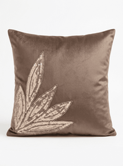 Leaf Silk Embroidered Cushion Cover (16*16 inch) - Furnish Factory