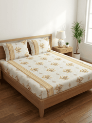 Royal Blossom Super King Cotton Bedsheet - Furnish Factory