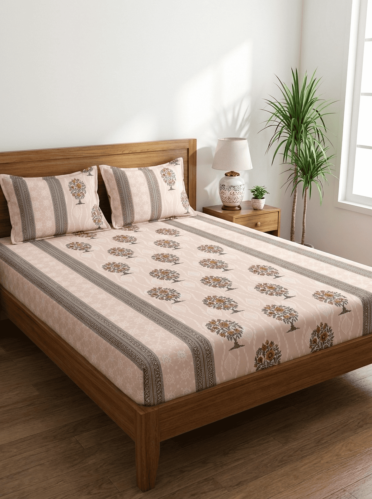 Blush Heritage Super King Cotton Bedsheet - Furnish Factory