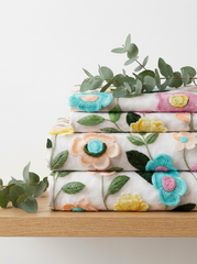 Twilight Tulip Charm – 7D Floral Fitted Super king size Bedsheet