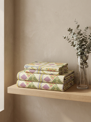 Jaipuri Olive Prism Premium Bedsheet