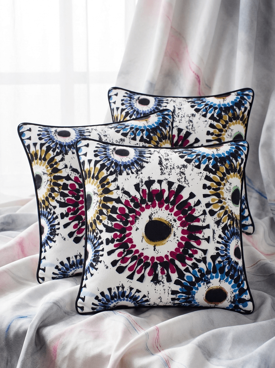 Color Burst  Canvas Mandala Cushion Cover (16*16 inch) - Furnish Factory