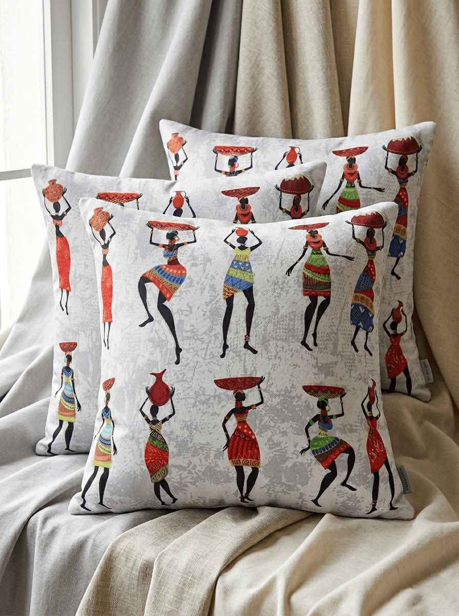 African Pot Dance Decorative Cushion Cover (16*16 inch) - Furnish Factory