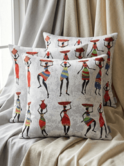 African Pot Dance Decorative Cushion Cover (16*16 inch) - Furnish Factory