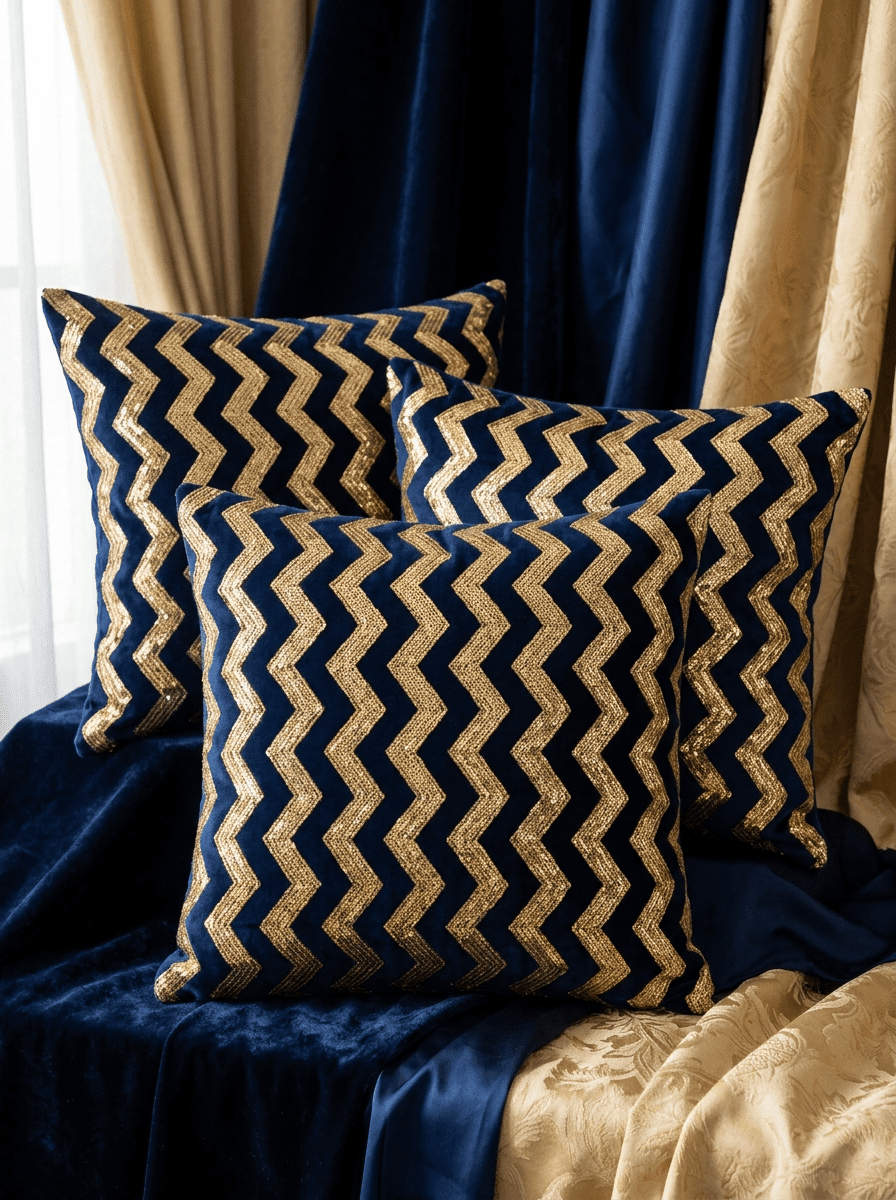 Golden Wave Canvas Cushion cover (16*16 inch) - Furnish Factory