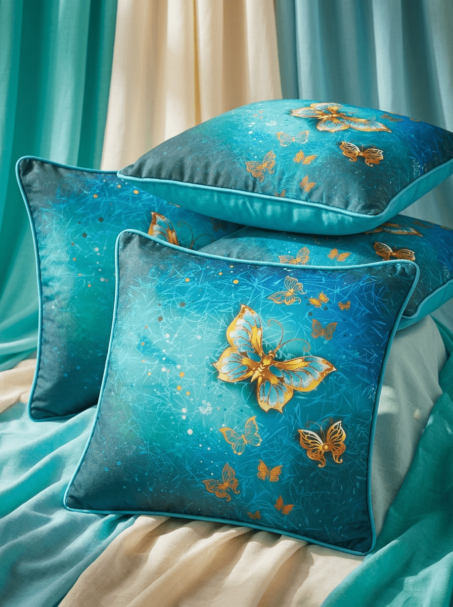 Golden Butterfly Cushion Cover (16*16 inch) - Furnish Factory