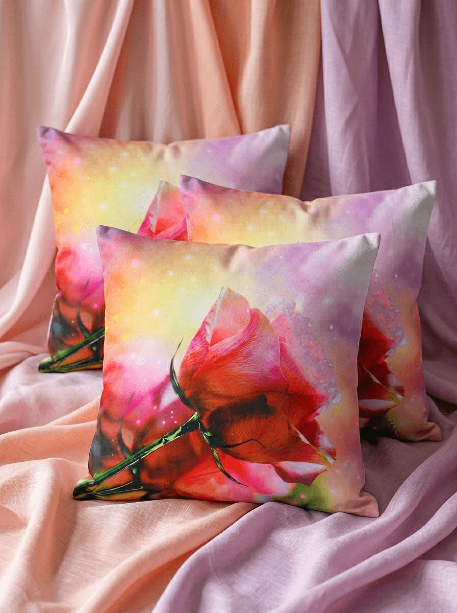 Modern Pink Flower Cushion Cover (16*16 inch) - Furnish Factory