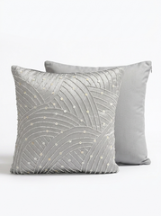 Pearl Arc Embroidered Cushion Cover
