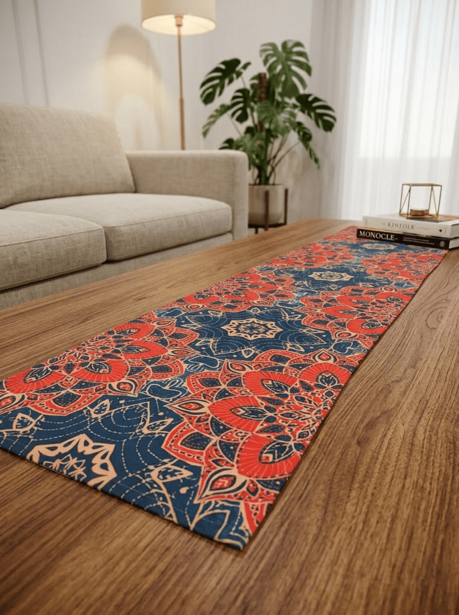 Royal Mandala Canvas Printed Table Runner for Dining and Center Table (13x 60 inch) - Furnish Factory