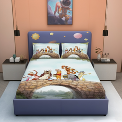 Winnie the Pooh 7D Fitted Bedsheet – (90x100 Inch) Double Size