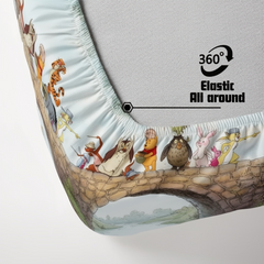 Winnie the Pooh 7D Fitted Bedsheet – (90x100 Inch) Double Size