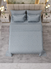 Celestial Grey Gridline Bedsheet