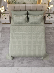 Celestial Green Gridline Bedsheet