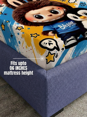 Little Monster Buddy 7D Fitted Bedsheet – (90x100 Inch) King Size
